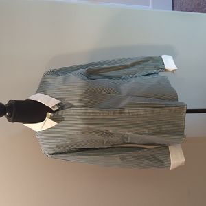 Green, white and silver button up NWT
